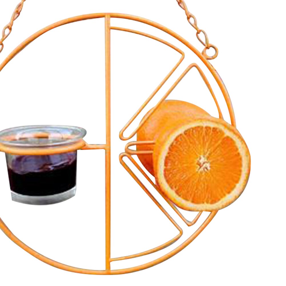 Round Metal Pet Bird Feeder Hummingbird Feeder Food Storage Container Outdoor Garden Hanging Bird Water Food Dispenser Bowl