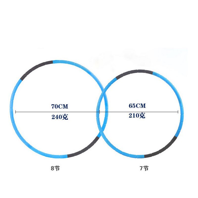 8 Parts Hoop Fitness Detachable Weighted Fitness Install Massage Exercise Bodybuilding Thin Waist Hoop Workout Slimming 80CM