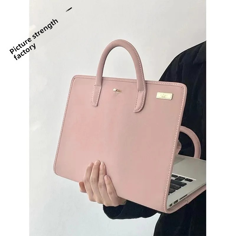 Pink Girl's Laptop Bag Protective Case Notebook Computer Handbag Unisex Style Material Durable Portable Laptop Ca