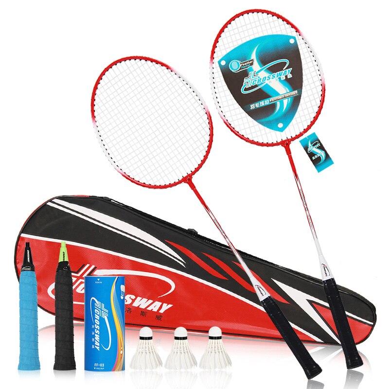 Beste Spanning Badminton Racket 2 Speler Badminton Rackets Set Met Draagtas: red