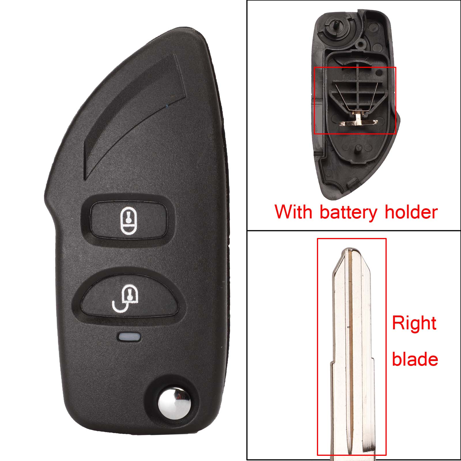 Jingyuqin-carcasa modificada 2b para llave, cubierta para Hyundai Elantra Santa Fe Eagle Terracan Atos trasjet, apta para Kia Carens: right blade holder / for hyundai