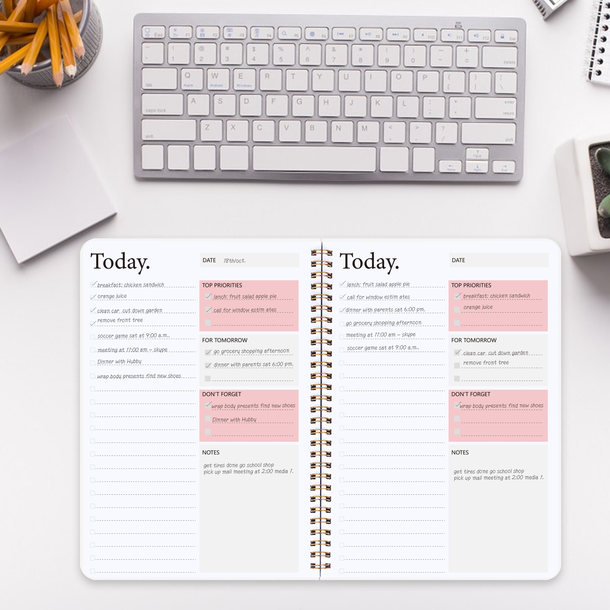 2022 Daily Planner Undated To Do List Notebook Journal A5 Schedule Agenda DIY Cover Organize with Top Priorities Office Supplies