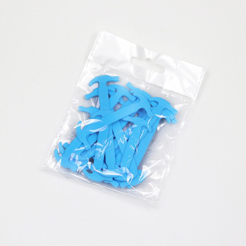 Lacets élastiques en Silicone pour baskets, sans attaches, faciles à mettre et à enlever, pour paresseux, unisexe, 12 pièces/1 ensemble: BLEU CIEL