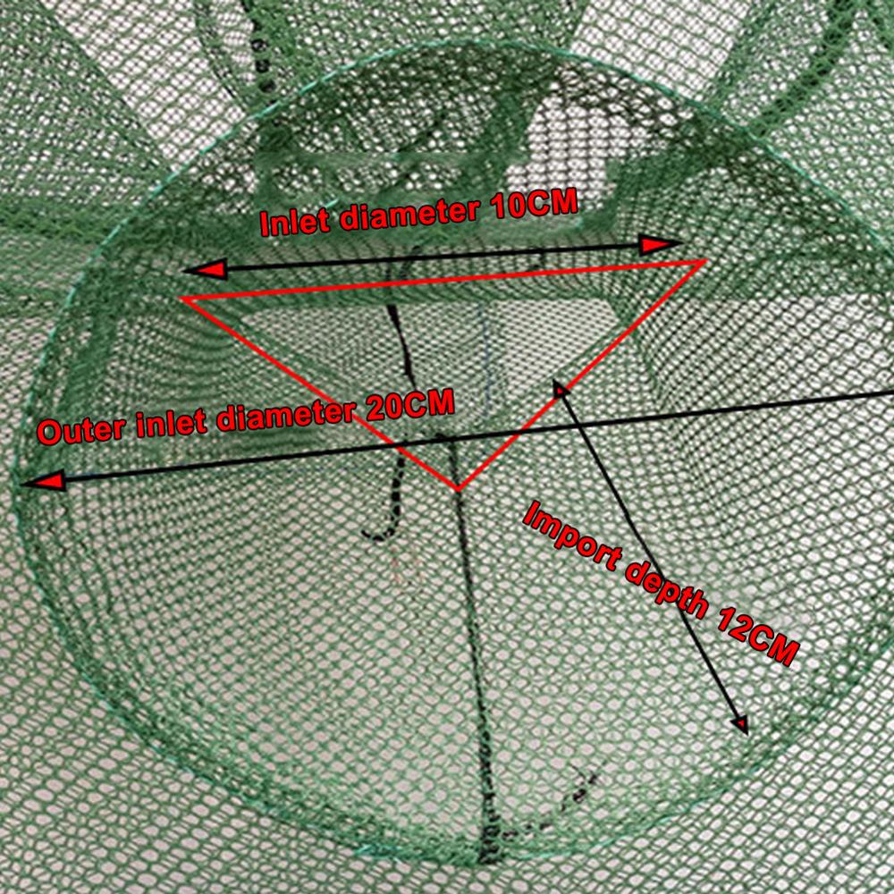 Automatic Folding Fishing Cage Square Green Fishing Net Fishing Shrimp Hand Throw Net Loach Cage 5 / 9 / 21 Holes