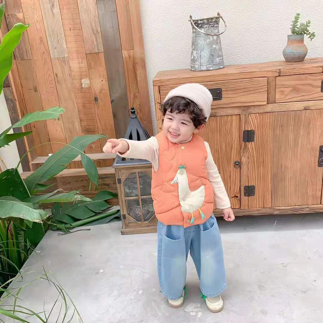 Piumino senza maniche per bambini Jacquard tecnico idrorepellente