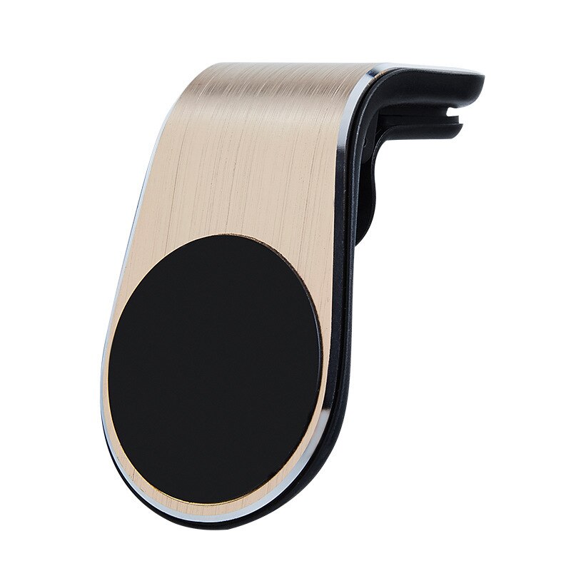 Tomada de ar do carro gps suporte fixo, adequado para o telefone celular do iphone, simples e belos suportes de telefones de carro magnético: Golden