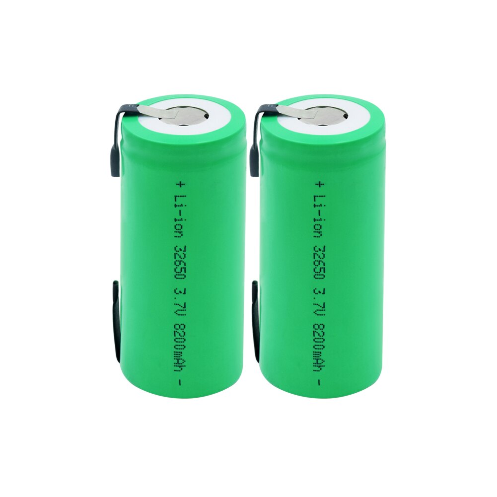 1-10 Pieces 8200mah 3.7V 32650 Battery Lithium Li ion 32650 Rechargeable Battery With DIY Tabs for Flashlight: 2  Pieces