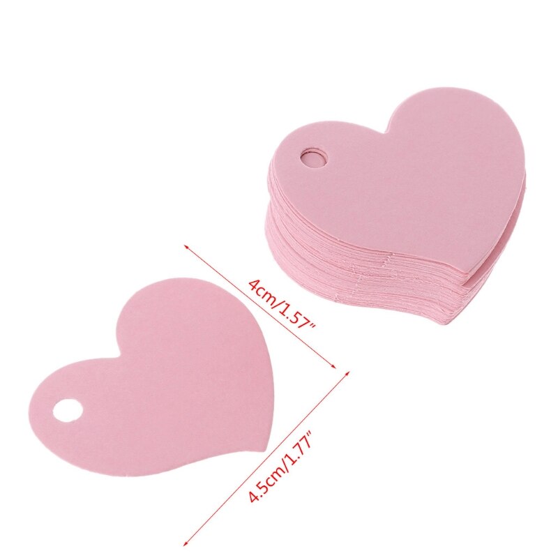 Étiquette en papier Kraft vierge en forme de coeur, étiquette de , bricolage artisanat de fête de mariage 50 pièces