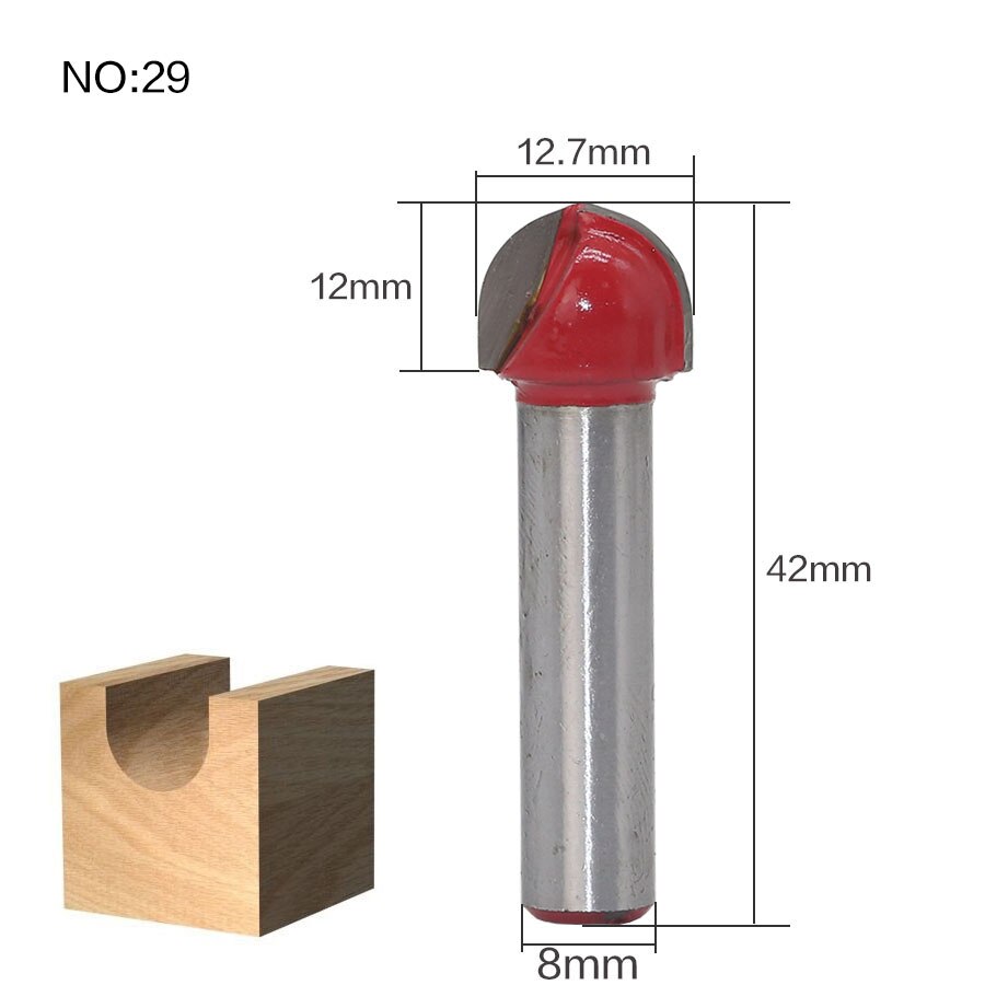 1 st 8mm Schacht hout router bit Rechte frees trimmer reiniging flush trim hoek ronde cove doos bits frezen Cutte: NO29