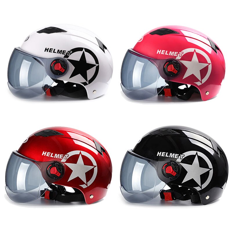 3/4 Open Face Helmet Motorcycle Half Face Helmet Unisex Bike Motorcycle Scooter Head Protector Sunscreen Lens Anti UV Helmets