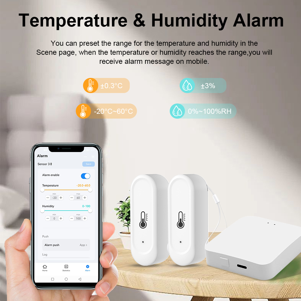 Tuya-estación meteorológica WIFI RF433, Kit de termómetro inalámbrico, Sensor de temperatura y humedad interior, monitoreo remoto de teléfono