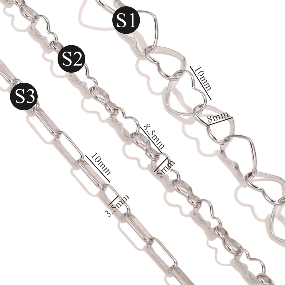 Cadena de eslabones de Cable de acero inoxidable de , 1M, para hacer joyería DIY, collar, pulsera, cadena, bolsa, accesorios de cadena,