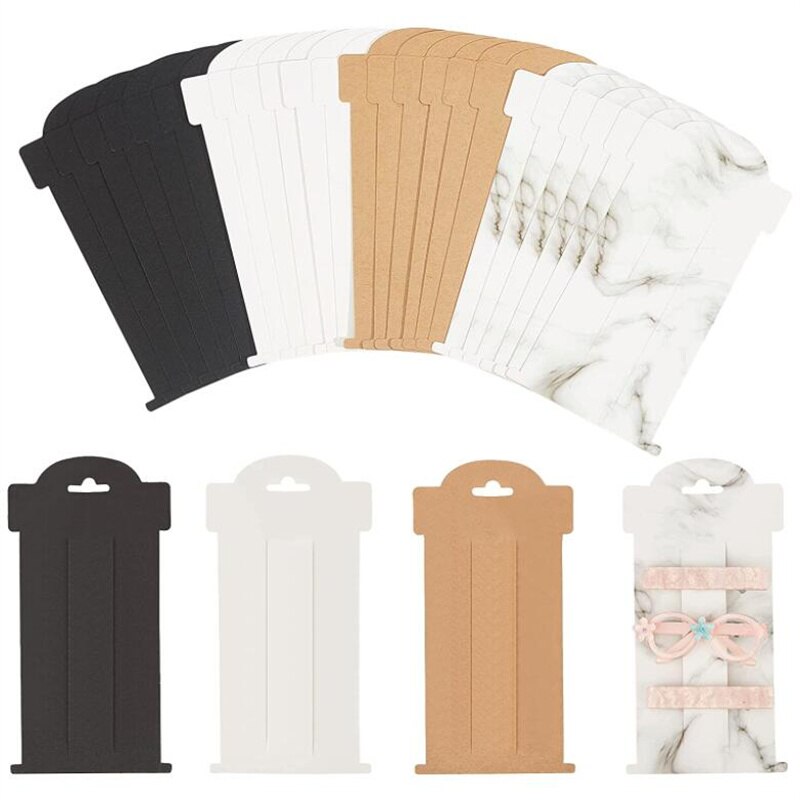 20pcs 16x8cm Hair Clip Bow Cardboard Display Card Labels Paperboard for Small Business Jewelry Stand Holder Packaging Organizing