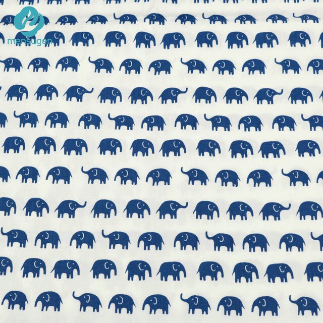 Mensugen 50cm*160cm 100% Cotton Cartoon Elephant Fabric for Quliting Baby Cribs Cushions Blanket Pillows Sewing Material: 4