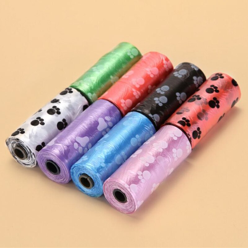 Bolsas de plástico Degradable para caca de perro y gato, para limpieza de residuos al aire libre, 50 y 100 rollos