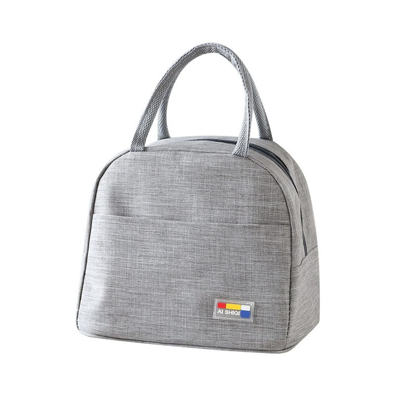 Camping Outdoor Handbag Cooler Lunch Bag Portable Thermal Insulated Lunch Box Lady Carry Picinic Food Tote Bolsa: Gray 1