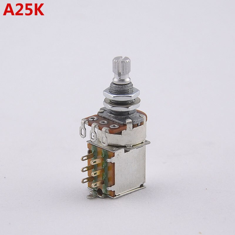 【Made in Korea】1 Piece Alpha Push Pull Potentiometer(POT) For Electric Guitar Bass 25K/B50K/250K/500K: A25K 1 Piece