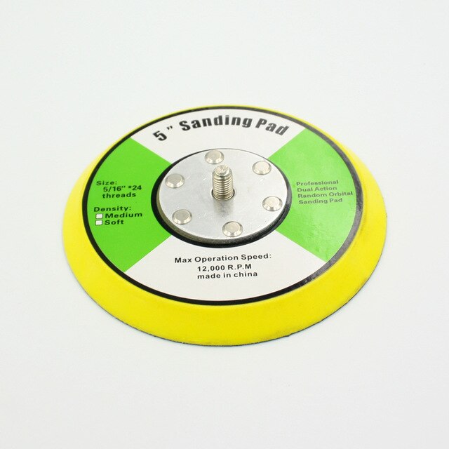 Pneumatic Sander backing pad Air Polisher holder sanding polishing disc hook-loop back plate 1234567inch: 5inch