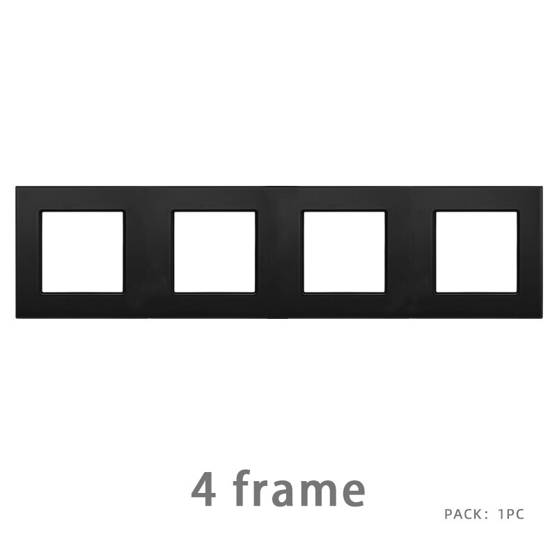 Prise de courant murale Usb, UK US, panneau plastique noir, Module de bricolage, fonction clé, combinaison libre prises électriques prise electrique prise murale prise usb encastrable douille legrand prise murale usb: 4Frame