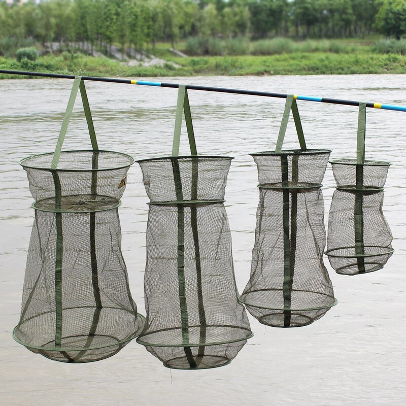 Folding Fish Net 3-Layers Fishing Net PE Material Four Models Fish Care Net Monofilament Small Mesh Fish Net Pesca