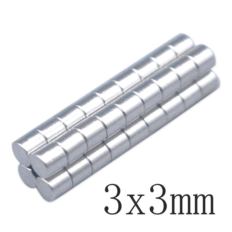 Imanes redondos de neodimio N35, imanes fuertes de 3x3mm, imanes pequeños de 3x3mm, redondos de neodimio, 50 ~ 3000 Uds.