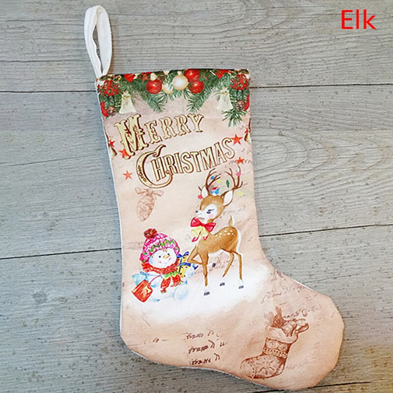 3 styles 1pc julestrømper stof små støvler tasker ornamenter fest hjemmepynt: Elg