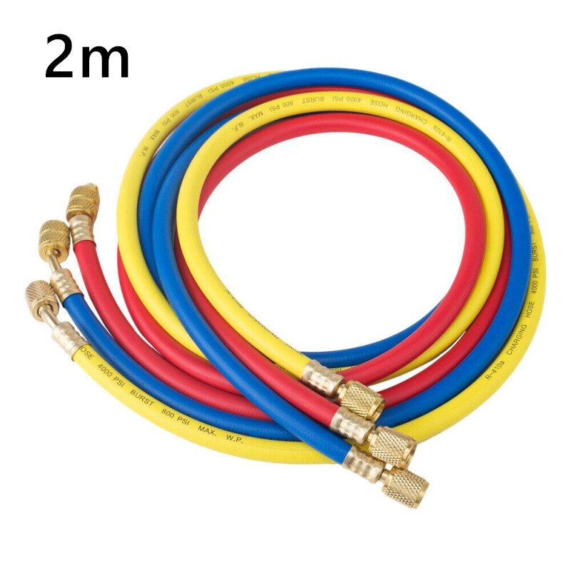 1m/1.5m/2m 72" AC Charging Hose Set For HVAC Air Condition Refrigerant R12 R22 R502 R404a R134a Auto Car AC Charging Hoses Tube: 2m