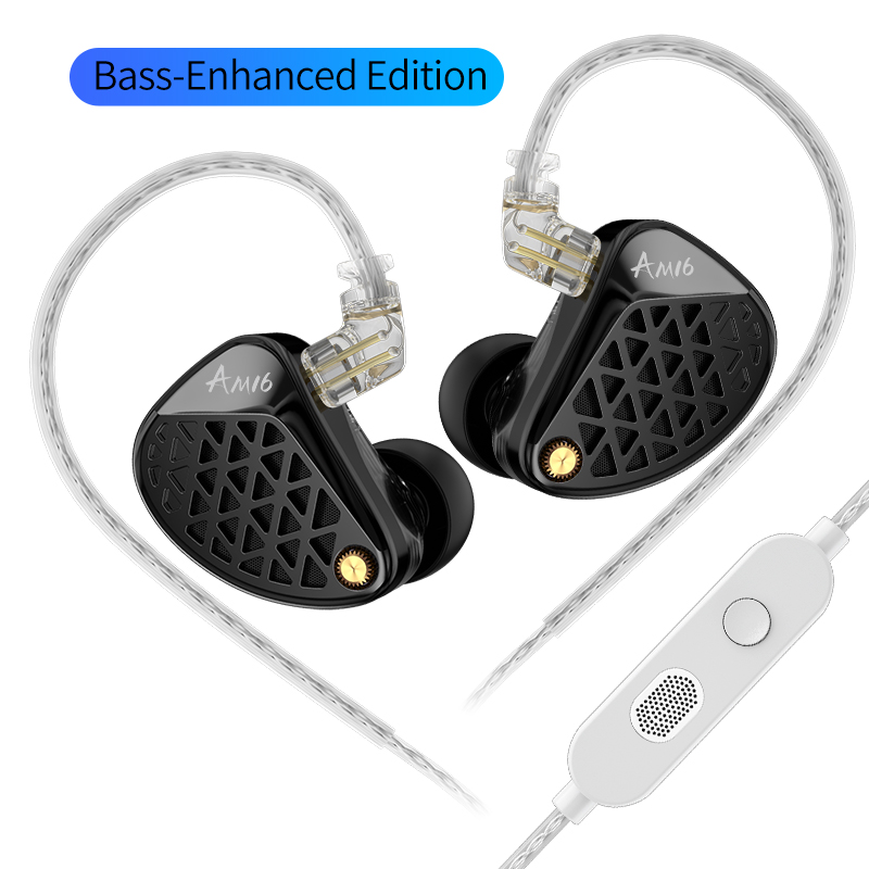 Forhåndsbestill kz  am16 16- drivere hi-fi iem ergonomiske kablede øretelefoner med bassforbedret/balansert tuning i utgaver: Rød