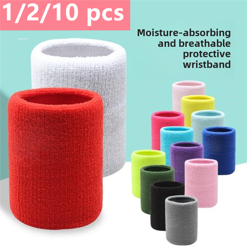 Towel Sports Wristbands Tennis Sweat Bands Wrist Guard For Basketball Volleyball padel Fitness Sweatbands Wrist Wrap 1/2/10 pcs