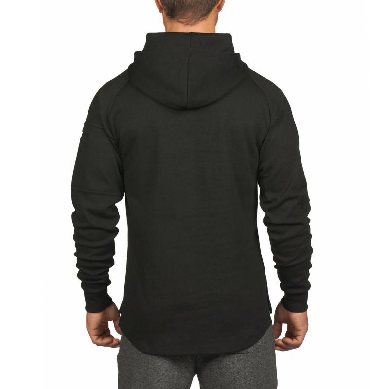 AYJK7 Fitness Mens Sport Jacket Coat Phone Pockect Hooded Running Jackets Sportswear Workout Jogging Men Sweatshirts Hoodie