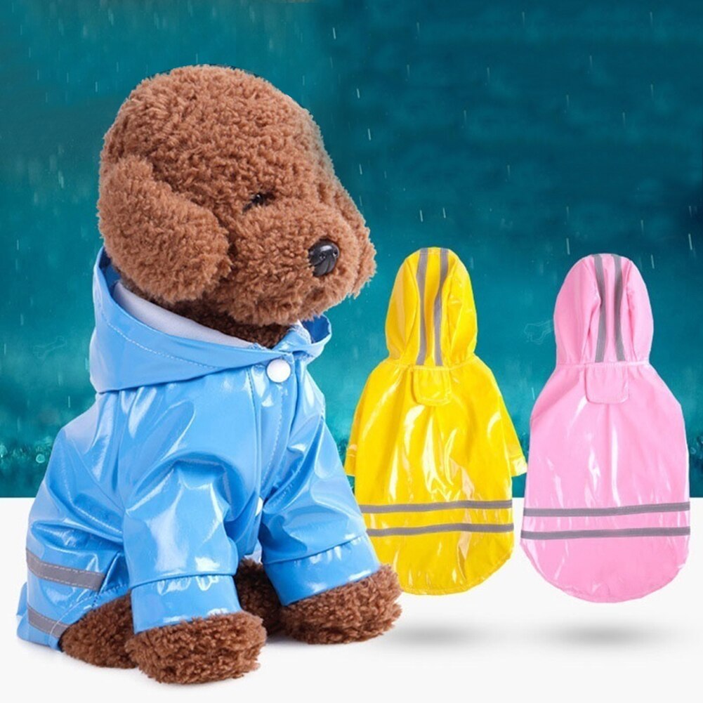 Pet Dog Puppy Hooded Raincoat Waterproof Jacket Outdoor Costume Apparel Jumpsuit