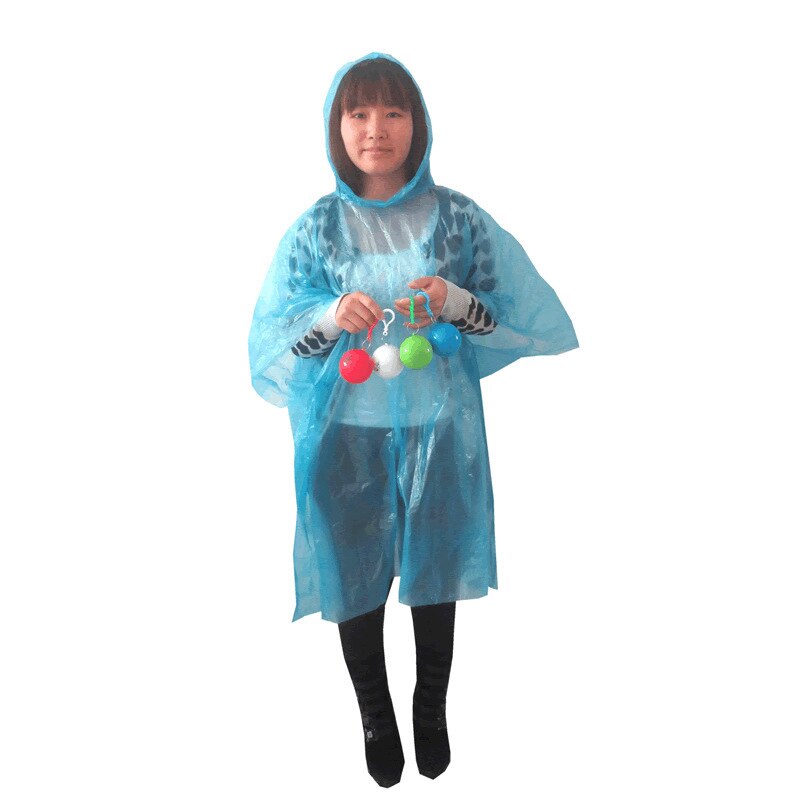 Bærbar engangs regnfrakke kappe regnfrakke bærbar regnfrakke engangs regn bærbar poncho unisex regntøj