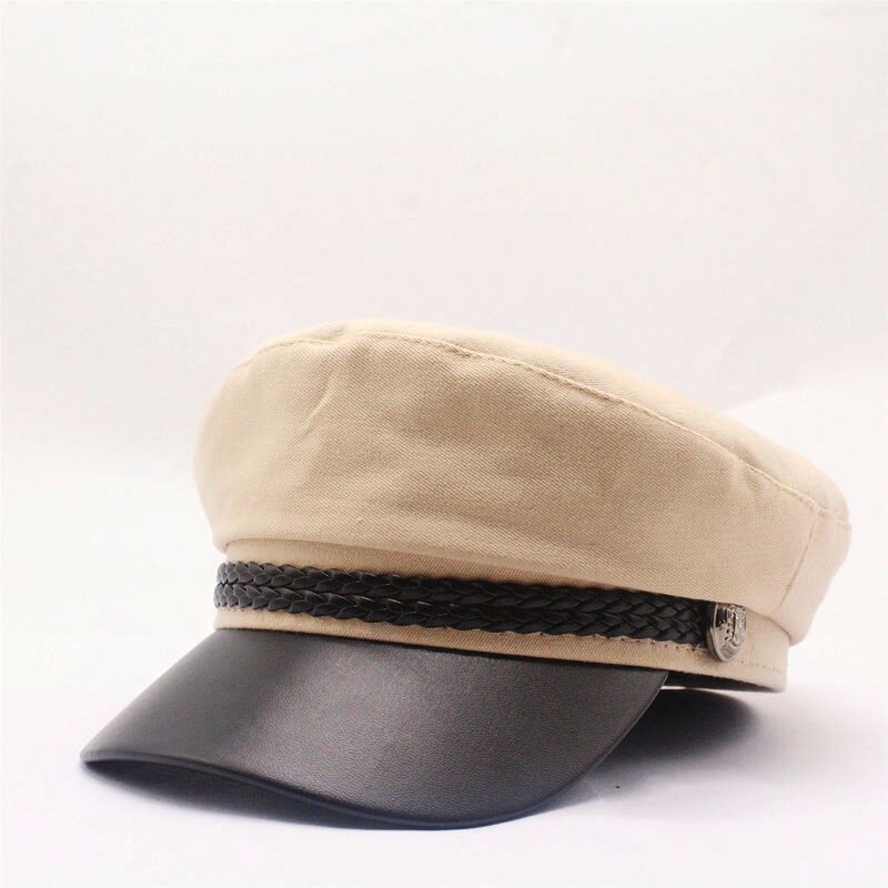 Blank black Newsboy Caps for Women Spring Autumn Winter Hats cotton Cap Winter Ladies Black Hat Beret Cap: Beige