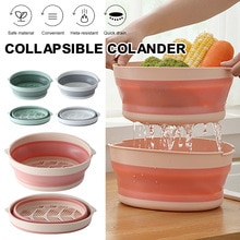 Double-Layer Kitchen Strainer Large Multifunction Drain Basket Foldable Kitchen Colanders Drain Basin Kitchen Utensils