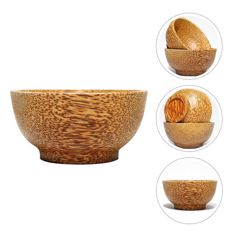 Natural Coconut Wooden Bowl Wooden Bowl Soup Bowl Rice Bowl Food Container