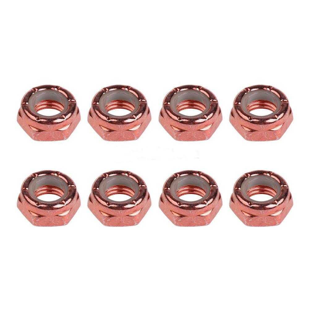 8PCS Colorful SKATEBOARDS Truck Mounting Hardware 4 Axle Nuts Skateboard Trucks Hardware Skateboard Truck Nuts: Orange