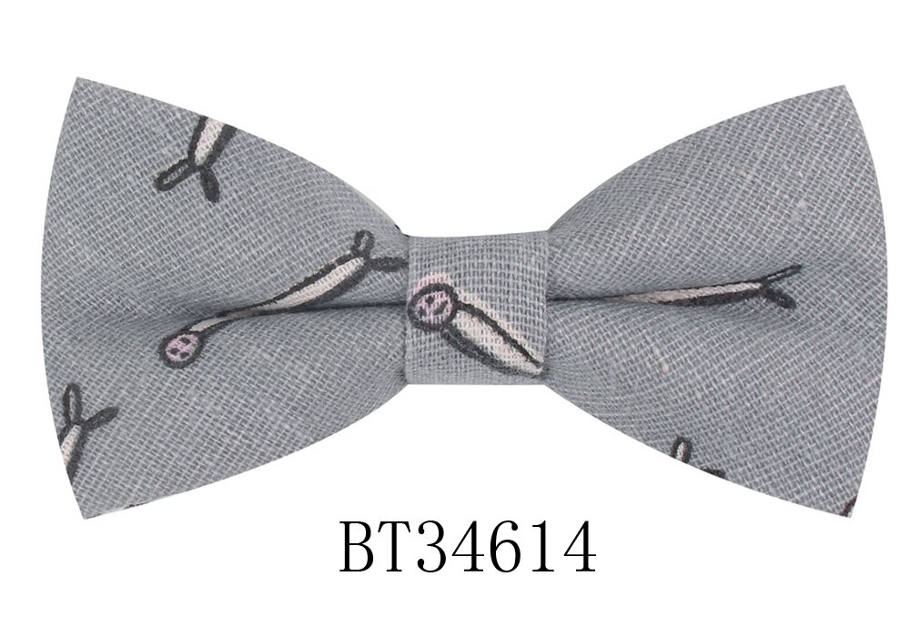 Pajarita Casual de lino y algodón para hombres y mujeres, pajarita con estampado de dibujos animados para adultos, pajaritas, pajaritas para boda: BT34614