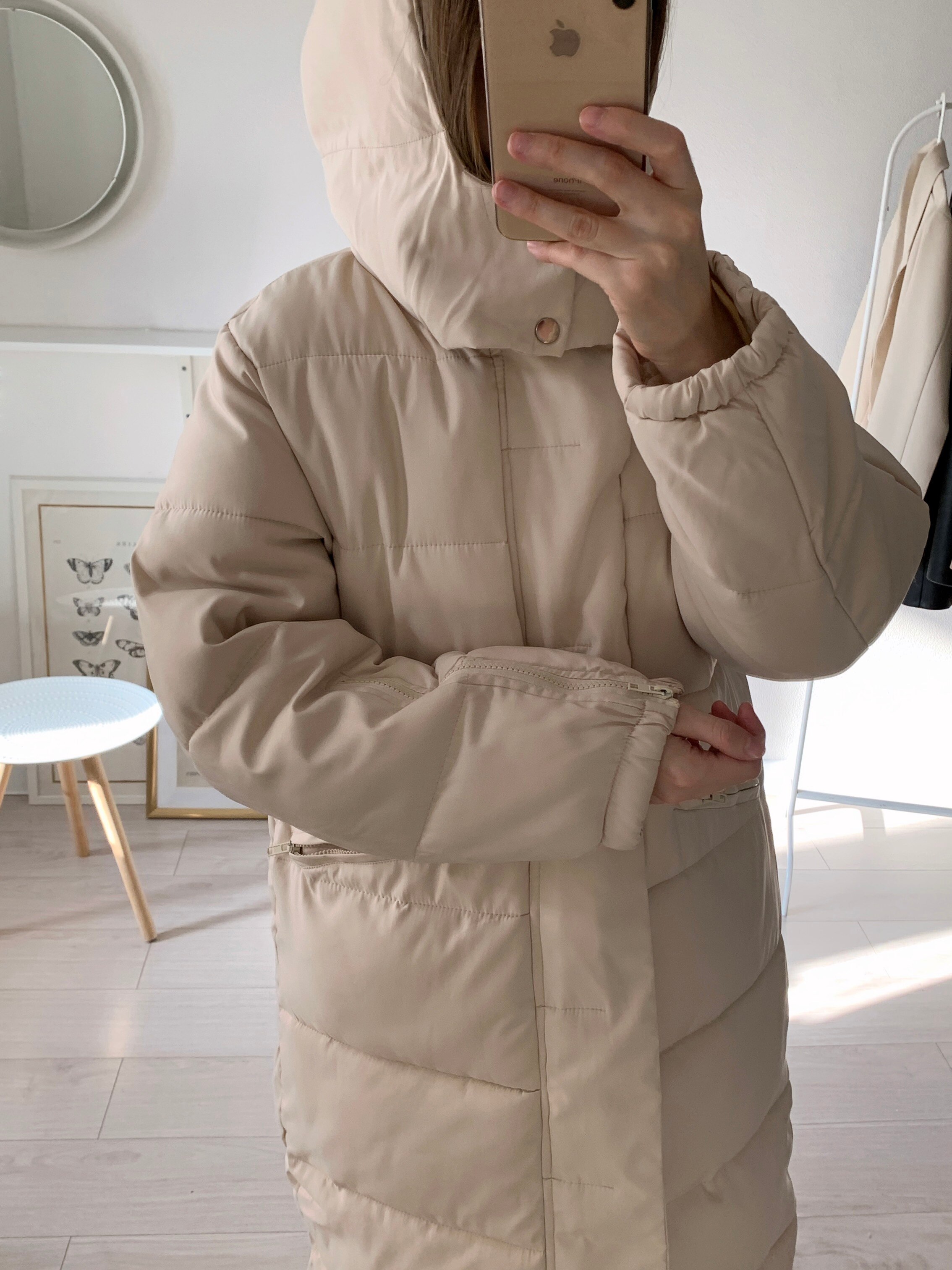 autumn and winter Korean down padded jacket loose and thick super long parker padded jacket