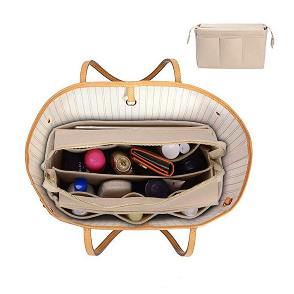 Multifunction Handbag Felt Fabric Bag Purse Insert Storage Pouch Case Structured organizer bags
