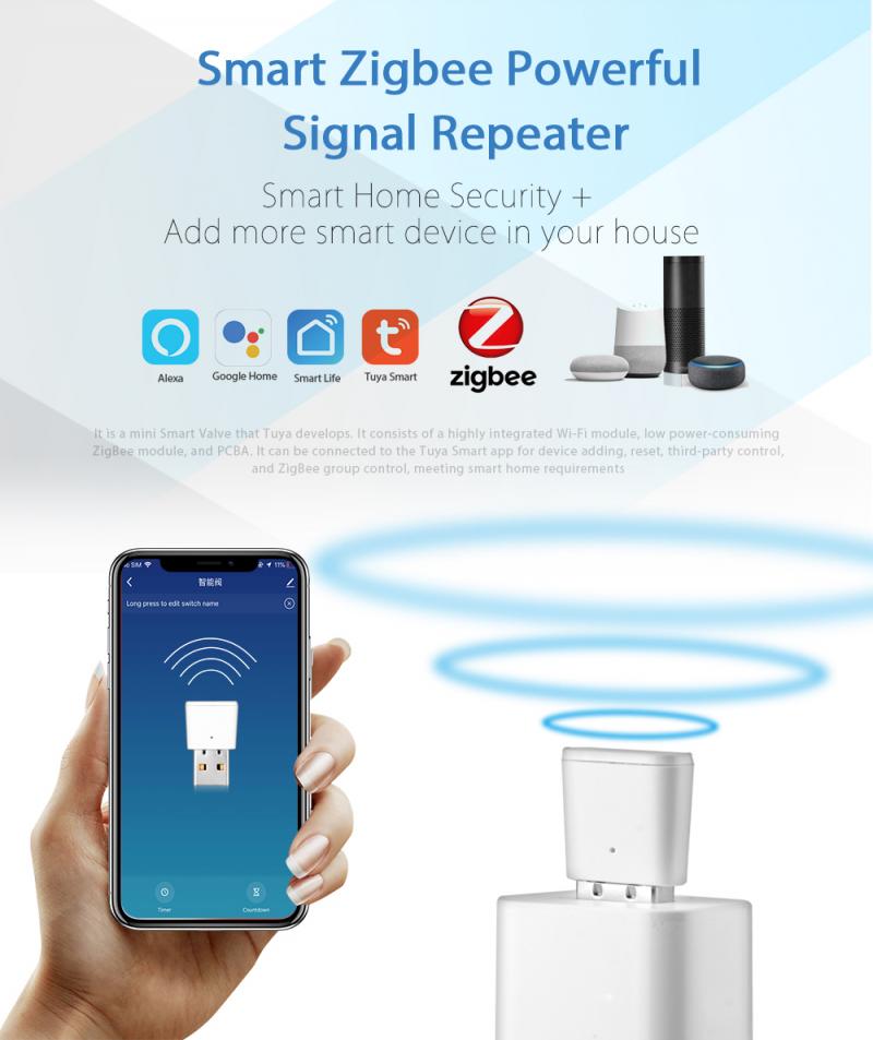 Zigbee Smart Signaal Versterker Repeater Tuya Verbeterde Versterker Enhancer Repeater Smart Klep Smart Accessoires Signaal Boosters