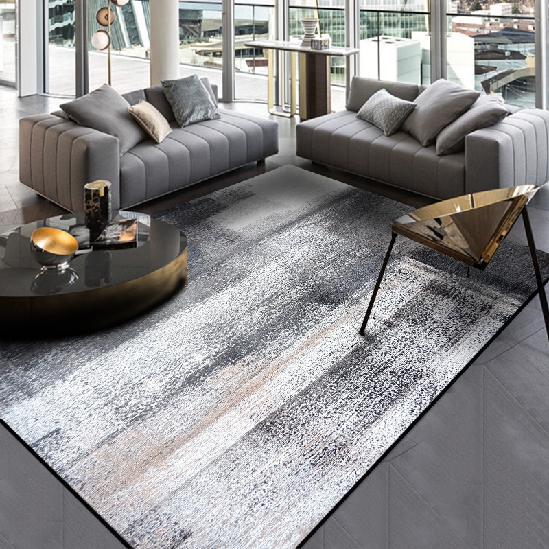 Alfombras de para sala de estar alfombras abstractas modernas simples sofá chino mesa de café alfombras tinta negro gris dormitorio alfombra