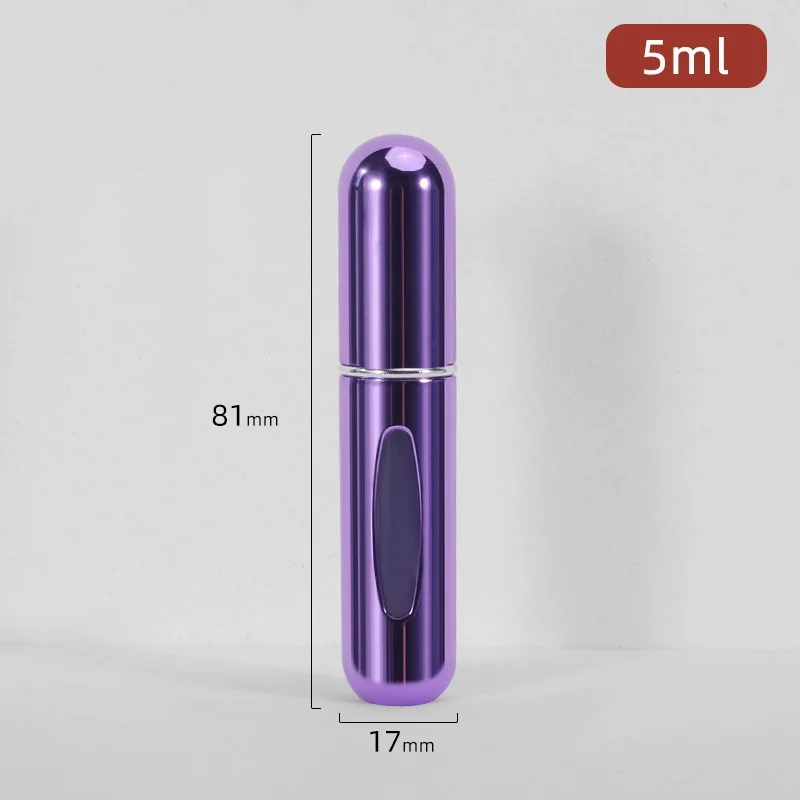 Botella de Perfume de 5/10ml, botella de Perfume recargable portátil con pulverizador, envases cosméticos, atomizador, Mini pulverizador de aluminio para viaje: Gris claro