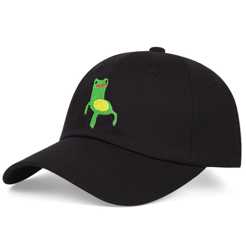 100% algodão snapback boné de sol ao ar livre chapéu do pai do sapo dos homens das mulheres do boné de beisebol do bordado da cadeira froggy