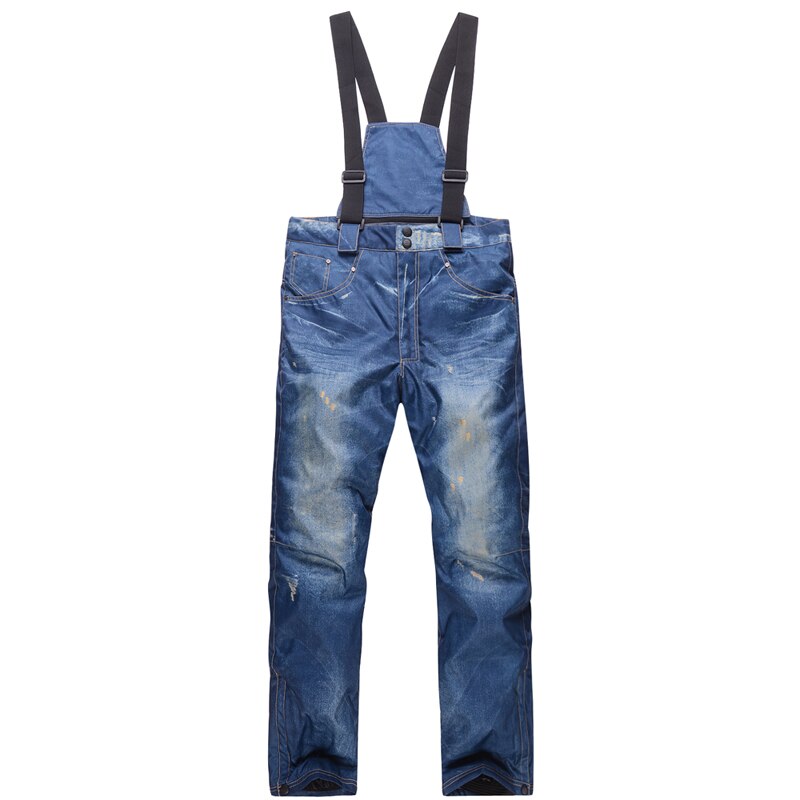Jean Snowboard Broek Bretels Denim Ski Broek mannen Skate Sneeuw Board Waterdichte Thermische Broek Volwassen Pantalones