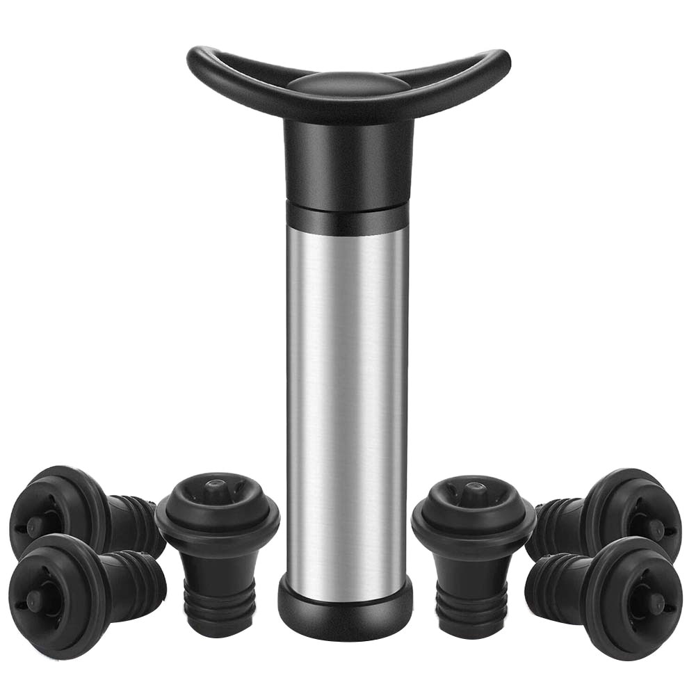 Wijn Fles Sealer Rode Wijn Saver Verse Afdichting Onderhouder Vacuüm Luchtpomp met 6 Siliconen Fles Stoppers