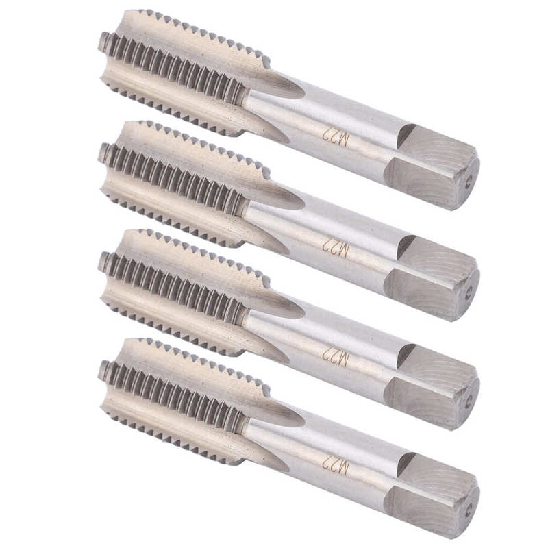 metric threaded inserts 4PCS M22 Alloy Tool Steel Straight Flute Metric Hand Tap Screw Thread Tapping Hand Tool stainless
