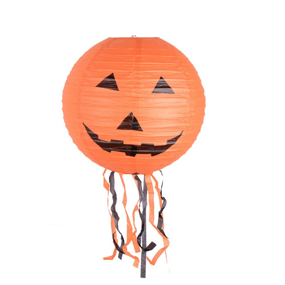 Diy halloween papir græskar hængende lanterne til halloween fest dekorationer: Orange / 30cm