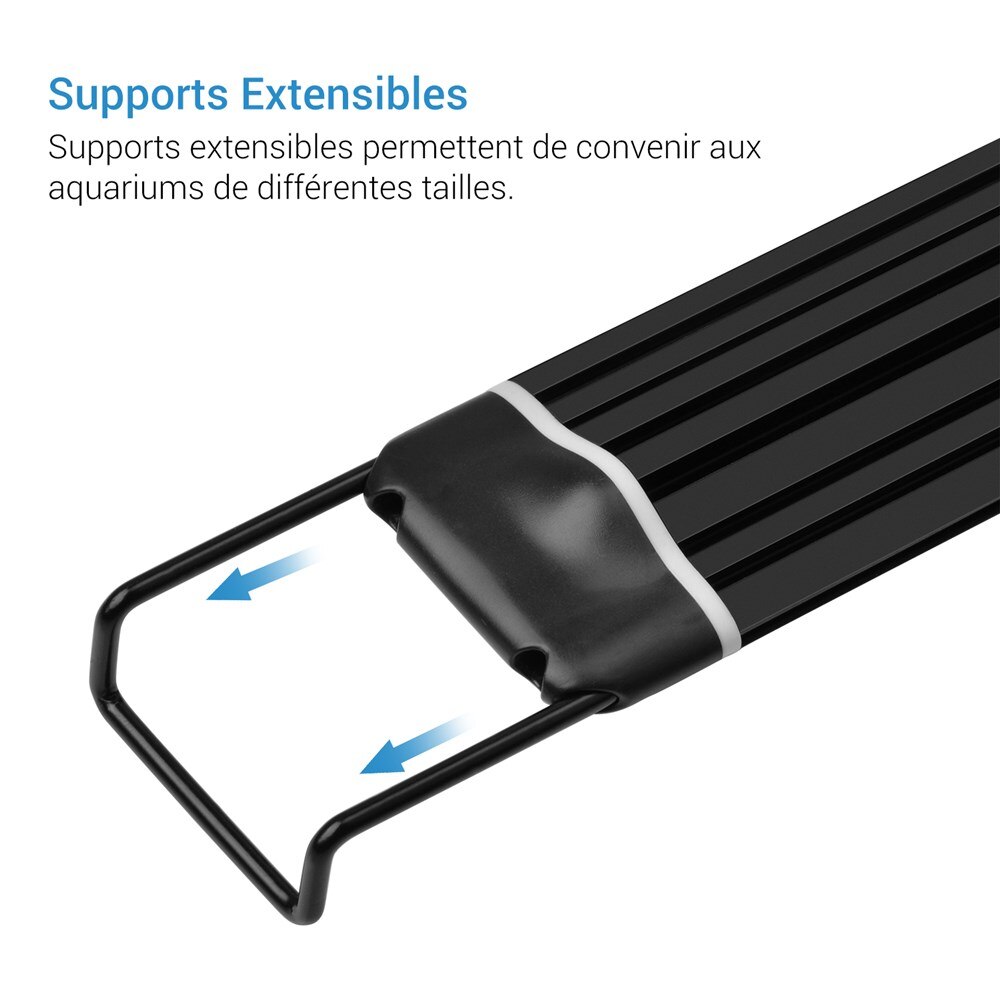 NICREW-Luz LED impermeable para acuario, iluminación de crecimiento de plantas de agua dulce, lámpara blanca y azul de 16W para acuario de 45-61cm