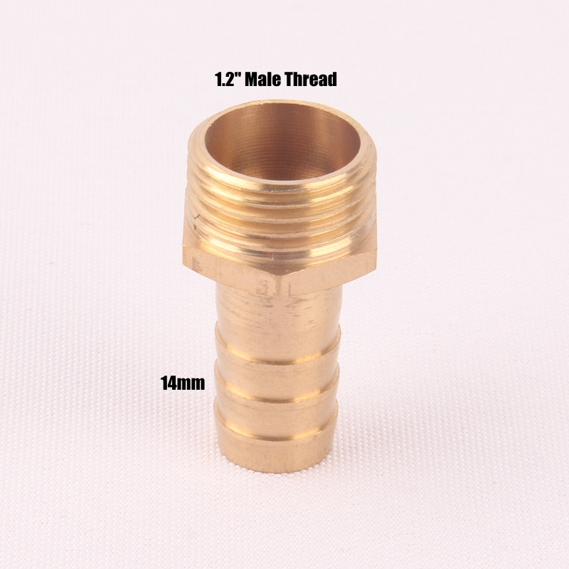 1/2" Female Male Thread Hose Connector 8-19mm Pure Brass Pagoda Water Connectors Irrigation Copper Gas Soft Pipe Hose Adapters: 1l2 Male-14mm