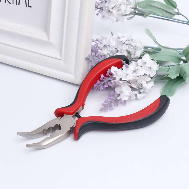 Kit d'outils d'extension de cheveux, pince + crochet de traction + 100 anneaux de liaison, perles de coiffure WH998